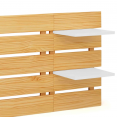 NINA 240 CM licht houten hoofdbord met 5 brede latten en witte planken