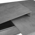 Uitschuifbare eettafel EDEN 6-10 personen beton en wit 160-200 cm