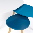 Set van 3 GAIA wit en blauw Scandinavisch gelakte nesting salontafels