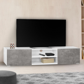 ELI wit TV-meubel met deuren met betoneffect 140 cm