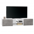 ELI wit TV-meubel met deuren met betoneffect 140 cm