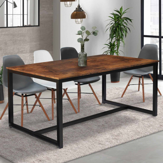 DAYTON 6-persoons eettafel, industrieel ontwerp 150 cm