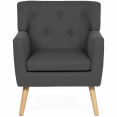 LIV Scandinavische fauteuil in antracietgrijze stof