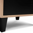 Table de chevet ESTER effet bois 1 porte métal noir design industriel