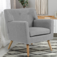 LIV Scandinavische fauteuil in gevlekte grijze stof
