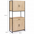 80 cm DETROIT keuken dressoir 4-deurs industrieel design kast + lade