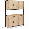 120 cm DETROIT keuken dressoir 6-deurs industrieel design kast + lade