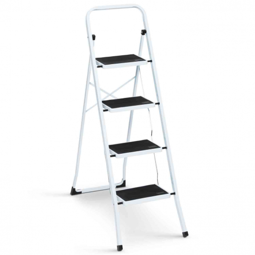 Opvouwbare trapladder met 4 antisliptreden en leuning