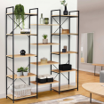 DETROIT industrieel ontwerp 5-tier trio boekenplank 170 cm