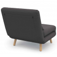 Fauteuil cabrio ROMEO lit d'appoint 1 plaats 80x190 cm tissu gris antraciet