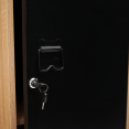 ESTER houten kledingkast met zwarte metalen deur, industrieel ontwerp