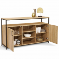 DETROIT 2-deurs dressoir met 3 legplanken, industrieel ontwerp 140 cm