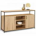 DETROIT 2-deurs dressoir met 3 legplanken, industrieel ontwerp 140 cm