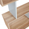 SOFIA S-vormige boekenplank in wit hout en houteffect 189cm