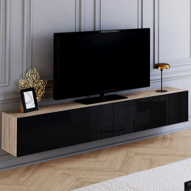 ELIO 2-deurs TV-hangelement hout en zwart 180 cm