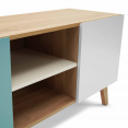 Scandinavisch tv-meubel ALICE blauw, grijs en wit 113 cm