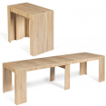ORLANDO uitschuifbare consoletafel, 14 personen, 300 cm, hout met beukeneffect
