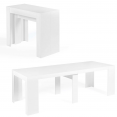 ORLANDO uitschuifbare consoletafel, 10-zits, 235 cm, wit hout