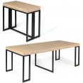 TORONTO uitschuifbare consoletafel, 10-zits, 235 cm, industrieel ontwerp
