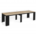 ORLANDO uitschuifbare consoletafel, 14 personen, 300 cm, zwart hout en beukenfineer