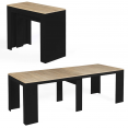 ORLANDO uitschuifbare consoletafel, 10 personen, 235 cm, afwerking zwart hout en beuken