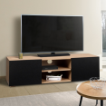 ELI beuken TV-meubel met zwarte deuren 113 cm