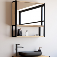 DETROIT badkamermeubel met spiegel, industrieel ontwerp