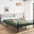 TAMPA tweepersoonsbed met metalen lattenbodem 140x190 cm zwart