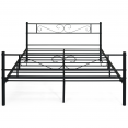 TAMPA tweepersoonsbed met metalen lattenbodem 140x190 cm zwart