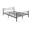 TAMPA tweepersoonsbed met metalen lattenbodem 140x190 cm zwart