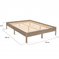 YAKUTA tweepersoons bedframe met lattenbodem in natuurlijk houteffect 140x190cm