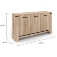 IDAHO 3-deurs dressoir met eigentijds design 140 cm