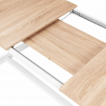 DETROIT uitschuifbare eettafel 6-10 personen industrieel ontwerp hout en metaal wit 160-200 cm