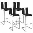 Lot de 4 tabourets de bar PIA noir et blanc