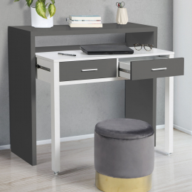 MAX uitschuifbaar bureau grijs en wit hout