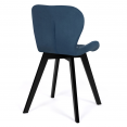 Set van 4 blauw fluwelen ROBINE stoelen met zwarte poten