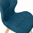 Set van 4 ROBINE stoelen in blauw, grijs, beige en zwart gemêleerde stof