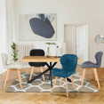 Set van 4 ROBINE stoelen in blauw, grijs, beige en zwart gemêleerde stof