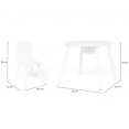 CANDICE kindertafel + 2 stoelen met opbergruimte in wit hout