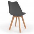 Set van 4 SARA Scandinavische stoelen mix kleur donkergrijs, terracotta, beige x2