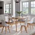 Lot de 6 chaises scandinaves SARA blanches pour salle à manger
