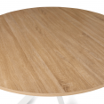 Table à manger ronde ALIX 4-6 personnes pied araignée bois et blanc 110 cm