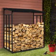 Verzinkt stalen opslagschuilplaats voor houtblokken L.190 cm met 150 gr beschermkap