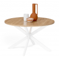 ALIX ronde salontafel met spinnenpoot, 70 cm, hout en wit