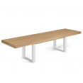 PHOENIX uitschuifbare eettafel 10-12 personen hout en wit 200-300 cm