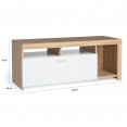 Tv-meubel MALO in hout en wit kast 110 cm