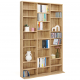 Bibliothèque étagère CD CEYLIA 30 cases avec étagères modulables effet bois
