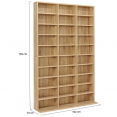 CEYLIA CD-boekenkast met 30 vakken en verstelbare planken met houteffect