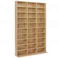 CEYLIA CD-boekenkast met 30 vakken en verstelbare planken met houteffect