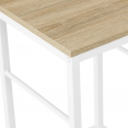 Set van 4 DETROIT industriële design barkrukken van hout en wit metaal
